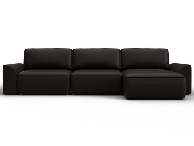 Диван угловой Лига-048 НПБ лонг, Экокожа, GRIFON 12 коричневый