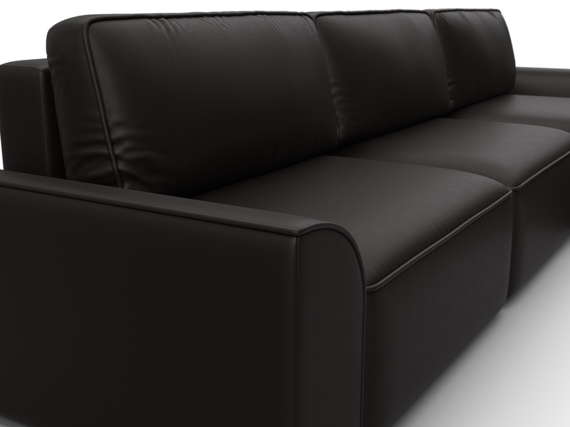 Диван угловой Лига-048 НПБ лонг, Экокожа, GRIFON 12 коричневый