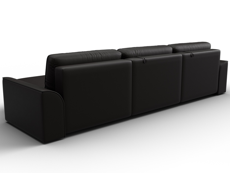 Диван угловой Лига-048 НПБ лонг, Экокожа, GRIFON 12 коричневый