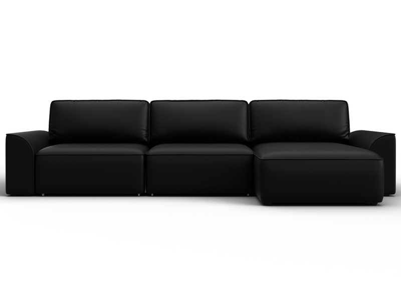 Диван угловой Лига-048 НПБ лонг, Экокожа, GRIFON 18 черный