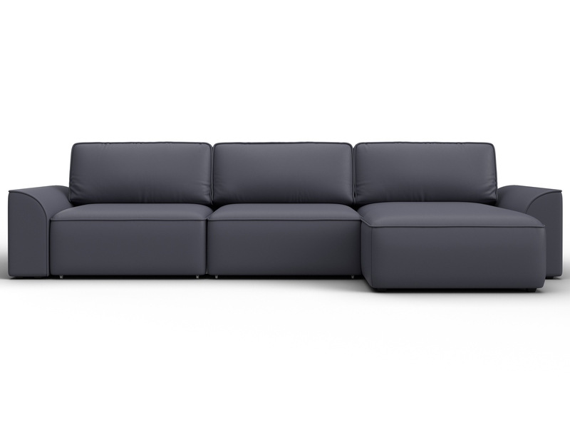 Диван угловой Лига-048 НПБ лонг, Экокожа, GRIFON 15 серый