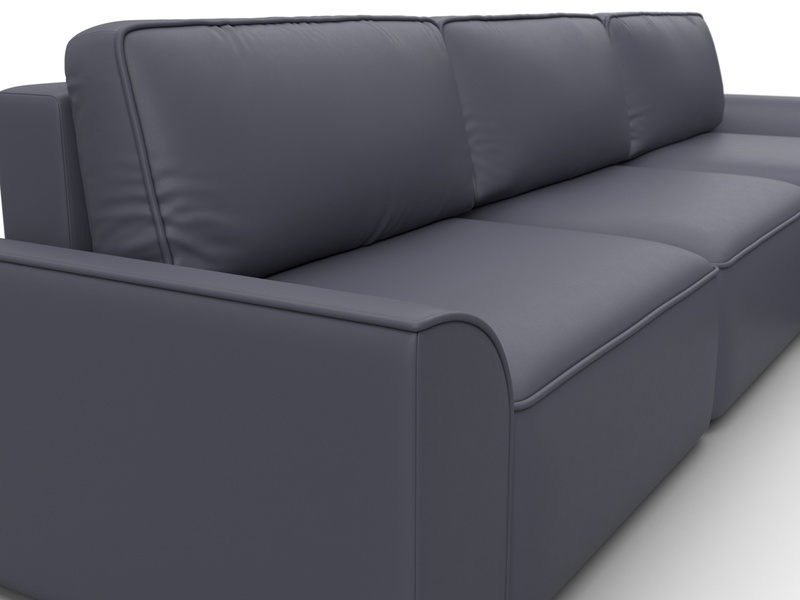 Диван угловой Лига-048 НПБ лонг, Экокожа, GRIFON 15 серый