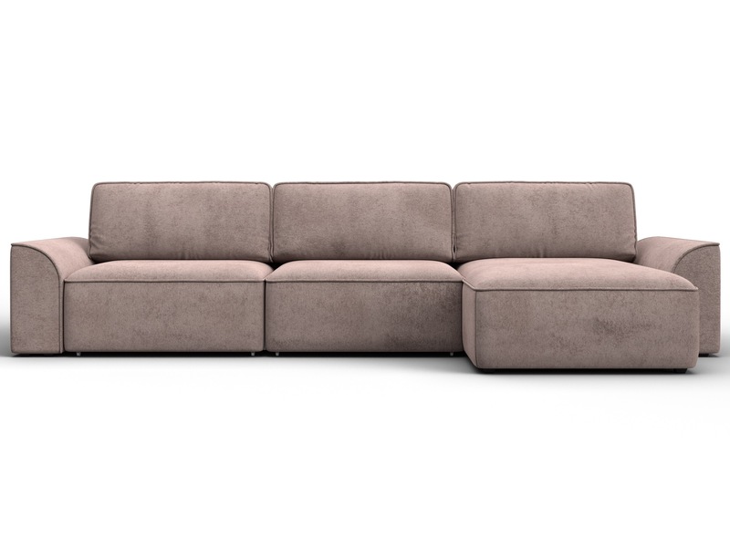 Диван угловой Лига-048 НПБ лонг, Велюр, TOWER 05 бежевый