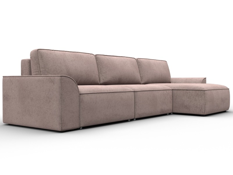 Диван угловой Лига-048 НПБ лонг, Велюр, TOWER 05 бежевый