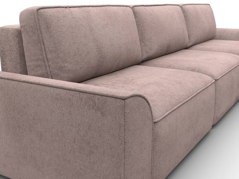 Диван угловой Лига-048 НПБ лонг, Велюр, TOWER 05 бежевый