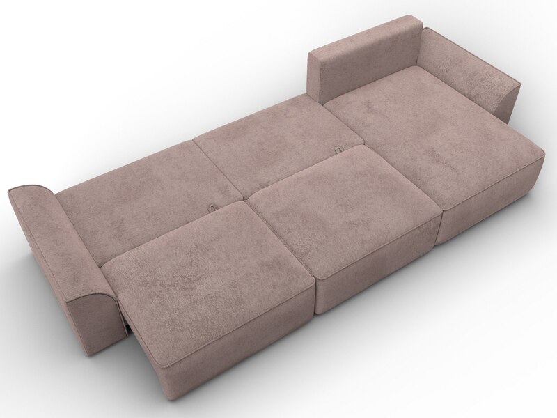 Диван угловой Лига-048 НПБ лонг, Велюр, TOWER 05 бежевый
