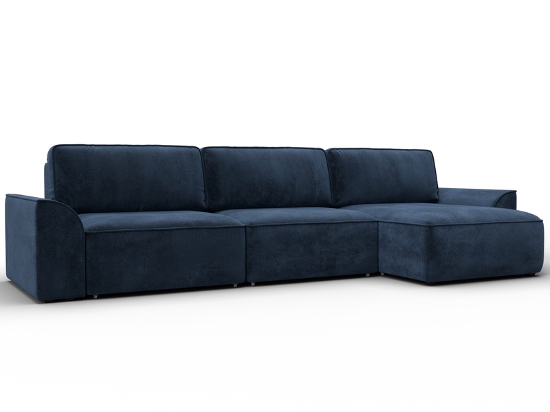 Диван угловой Лига-048 НПБ лонг, Велюр, TOWER 13 синий