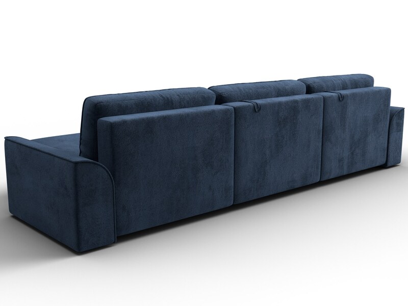 Диван угловой Лига-048 НПБ лонг, Велюр, TOWER 13 синий