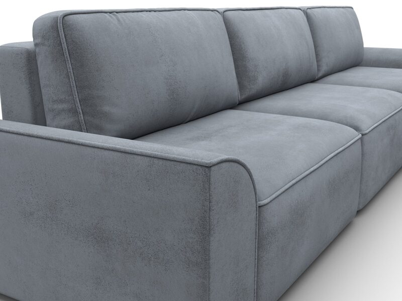 Диван угловой Лига-048 НПБ лонг, Велюр, TOWER 10 серый