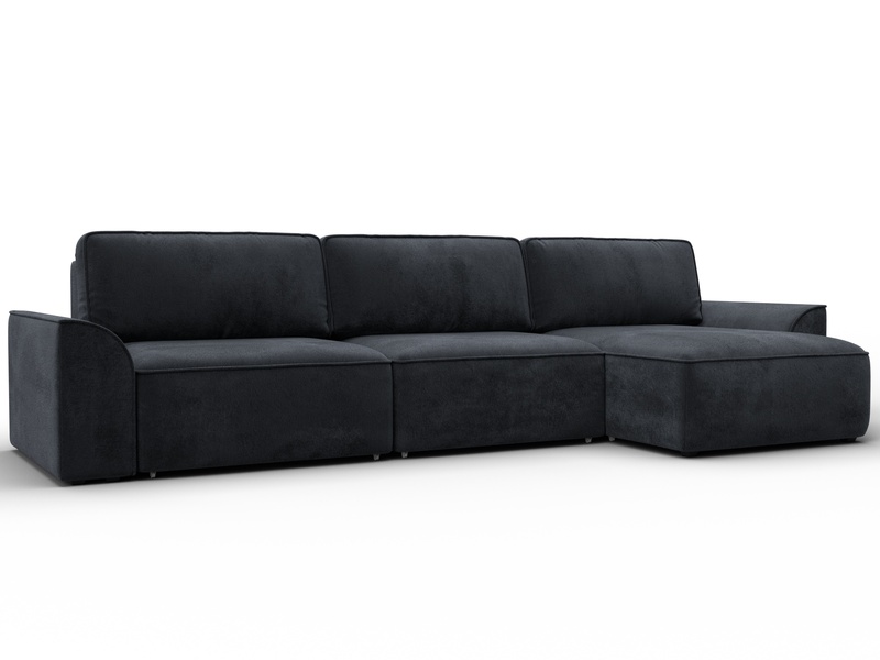 Диван угловой Лига-048 НПБ лонг, Велюр, TOWER 11 темно-серый