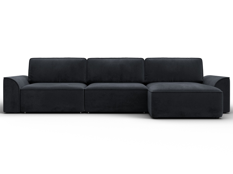 Диван угловой Лига-048 НПБ лонг, Велюр, TOWER 11 темно-серый