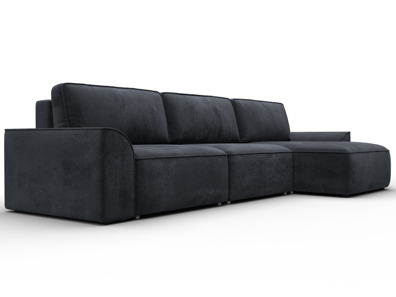 Диван угловой Лига-048 НПБ лонг, Велюр, TOWER 11 темно-серый