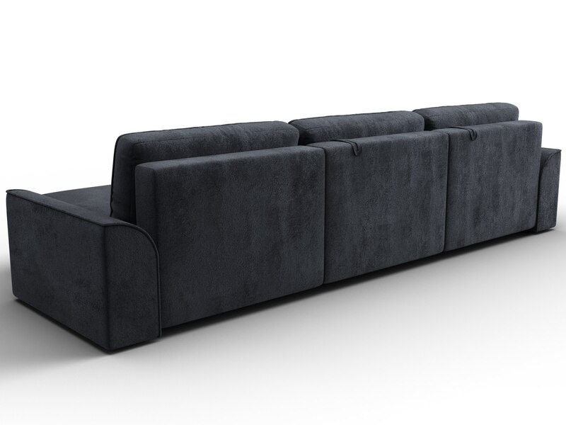 Диван угловой Лига-048 НПБ лонг, Велюр, TOWER 11 темно-серый