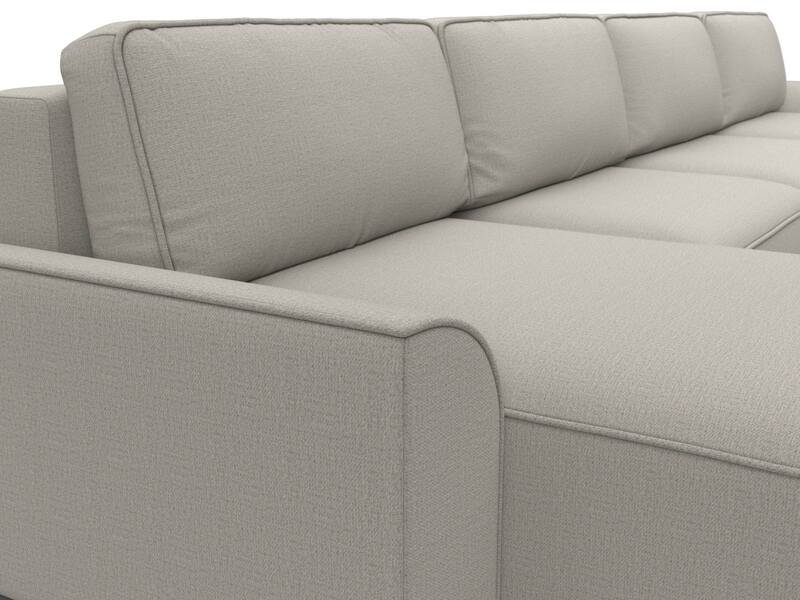 Диван П-образный Лига-048 НПБ лонг, Рогожка, Амур 02 бежевый