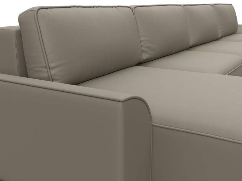 Диван П-образный Лига-048 НПБ лонг, Экокожа, GRIFON 04 бежевый