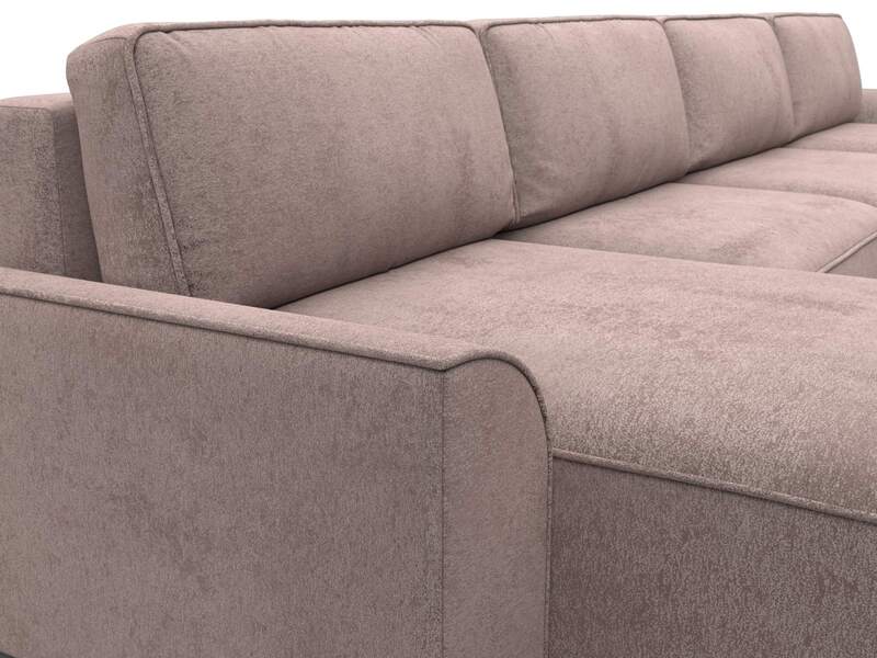 Диван П-образный Лига-048 НПБ лонг, Велюр, TOWER 05 бежевый