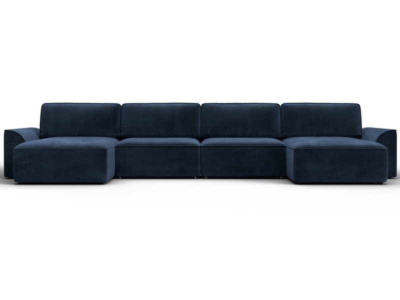 Диван П-образный Лига-048 НПБ лонг, Велюр, TOWER 13 синий