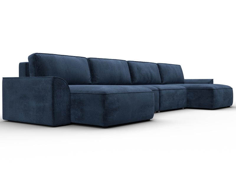 Диван П-образный Лига-048 НПБ лонг, Велюр, TOWER 13 синий
