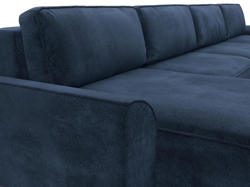 Диван П-образный Лига-048 НПБ лонг, Велюр, TOWER 13 синий