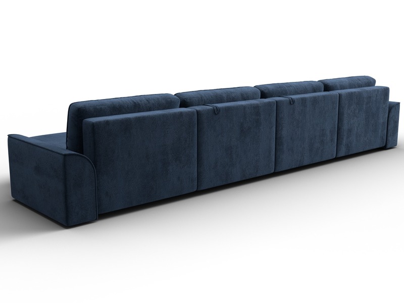 Диван П-образный Лига-048 НПБ лонг, Велюр, TOWER 13 синий