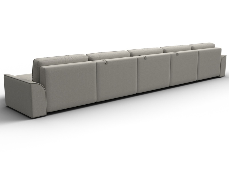 Диван П-образный Лига-048 НПБ МегаЛонг, Рогожка, Амур 02 бежевый