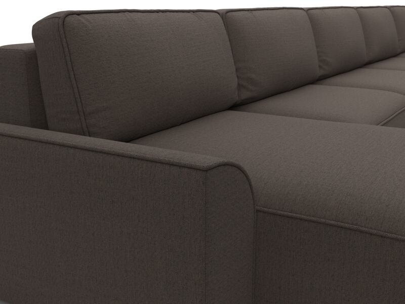 Диван П-образный Лига-048 НПБ МегаЛонг, Рогожка, Амур 05 коричневый