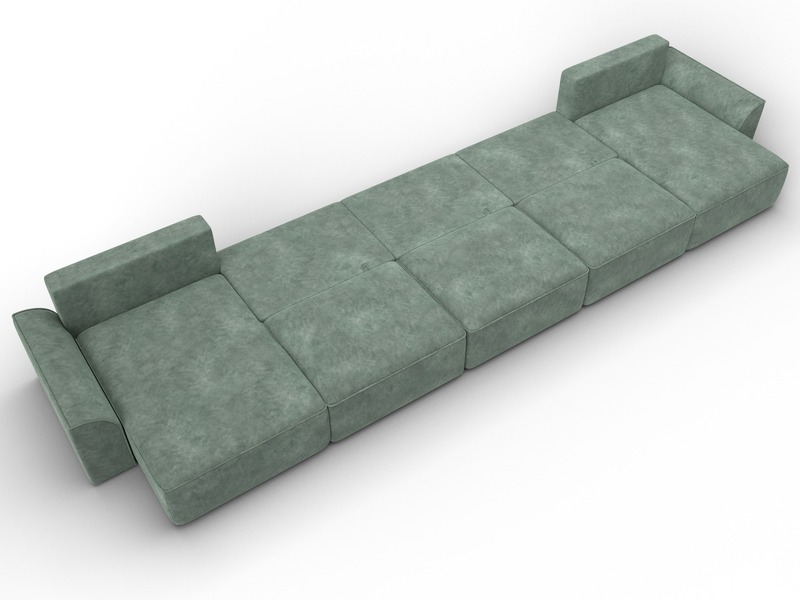 Диван П-образный Лига-048 НПБ МегаЛонг, Велюр, BRUT 08 зеленый