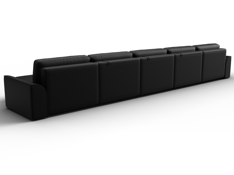 Диван П-образный Лига-048 НПБ МегаЛонг, Экокожа, GRIFON 18 черный