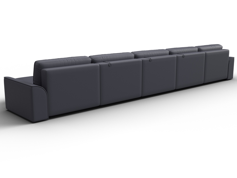 Диван П-образный Лига-048 НПБ МегаЛонг, Экокожа, GRIFON 15 серый