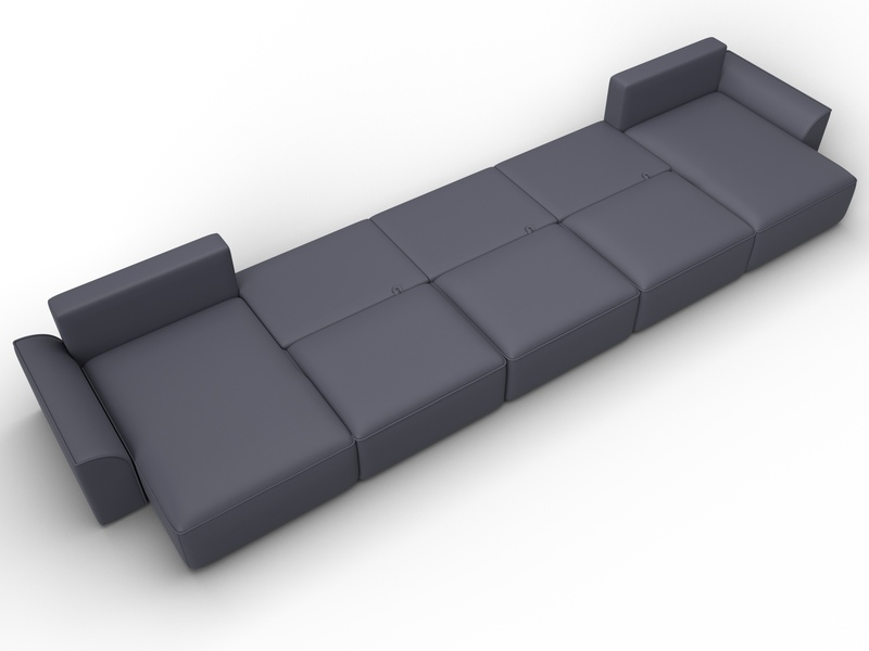 Диван П-образный Лига-048 НПБ МегаЛонг, Экокожа, GRIFON 15 серый