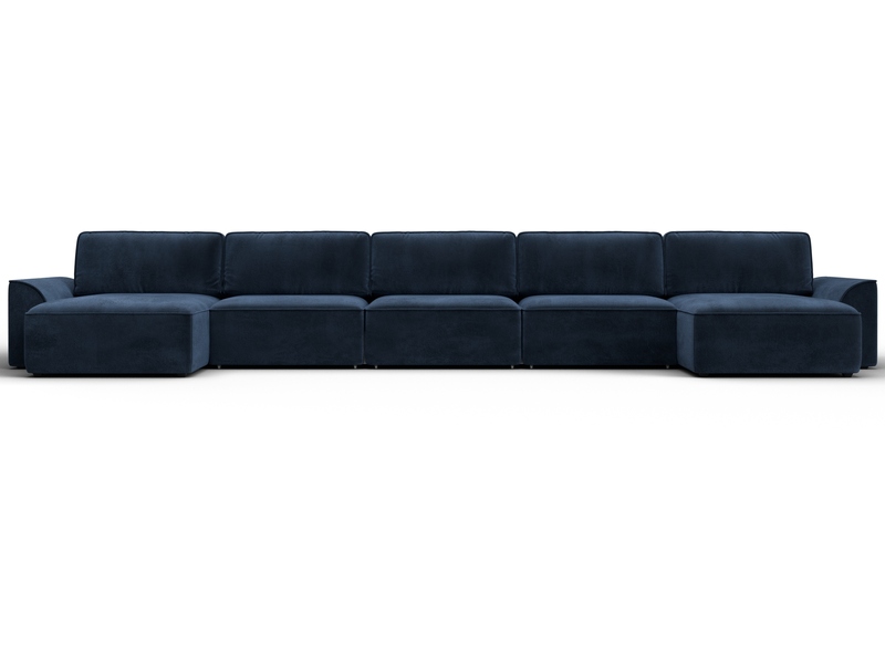 Диван П-образный Лига-048 НПБ МегаЛонг, Велюр, TOWER 13 синий