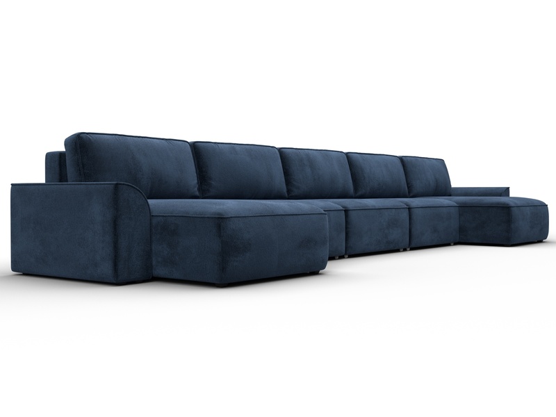Диван П-образный Лига-048 НПБ МегаЛонг, Велюр, TOWER 13 синий