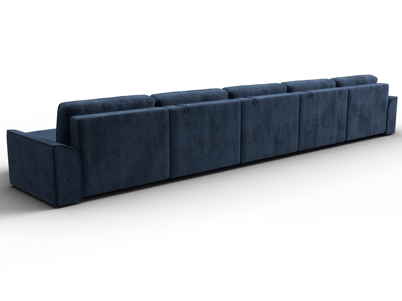 Диван П-образный Лига-048 НПБ МегаЛонг, Велюр, TOWER 13 синий