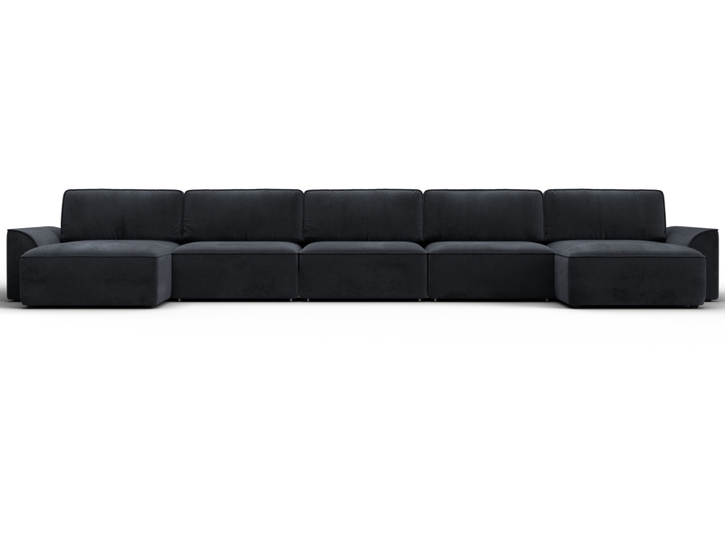 Диван П-образный Лига-048 НПБ МегаЛонг, Велюр, TOWER 11 темно-серый