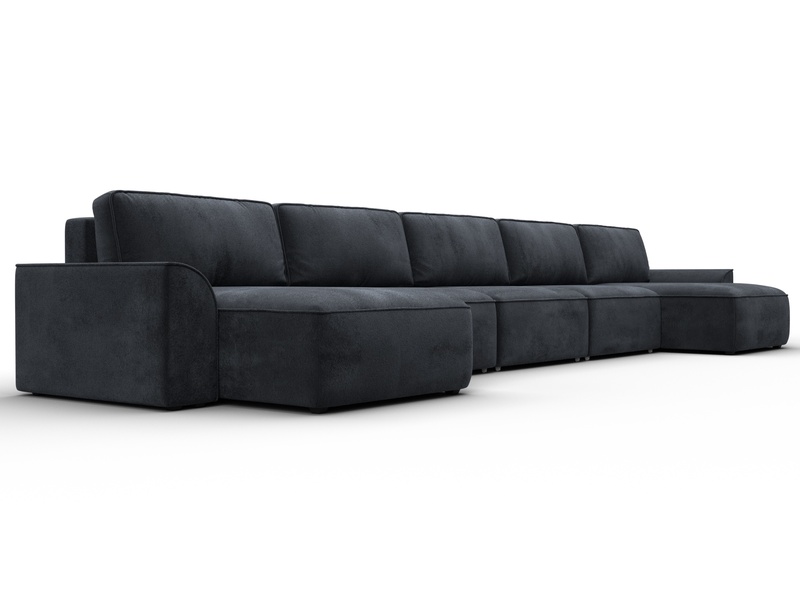 Диван П-образный Лига-048 НПБ МегаЛонг, Велюр, TOWER 11 темно-серый