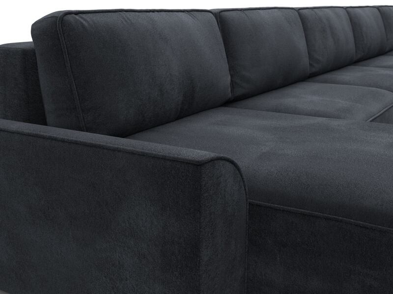 Диван П-образный Лига-048 НПБ МегаЛонг, Велюр, TOWER 11 темно-серый