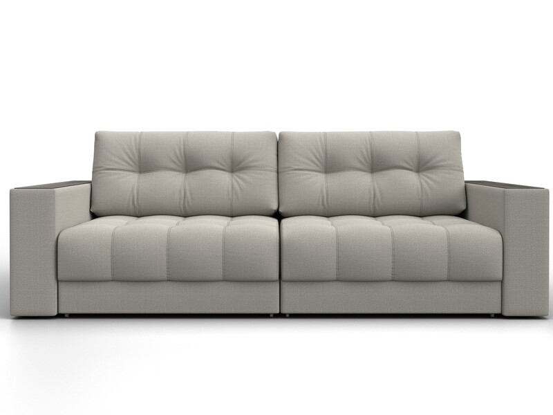 Диван прямой с декором Лига-049 НПБ, Рогожка, Амур 02 бежевый