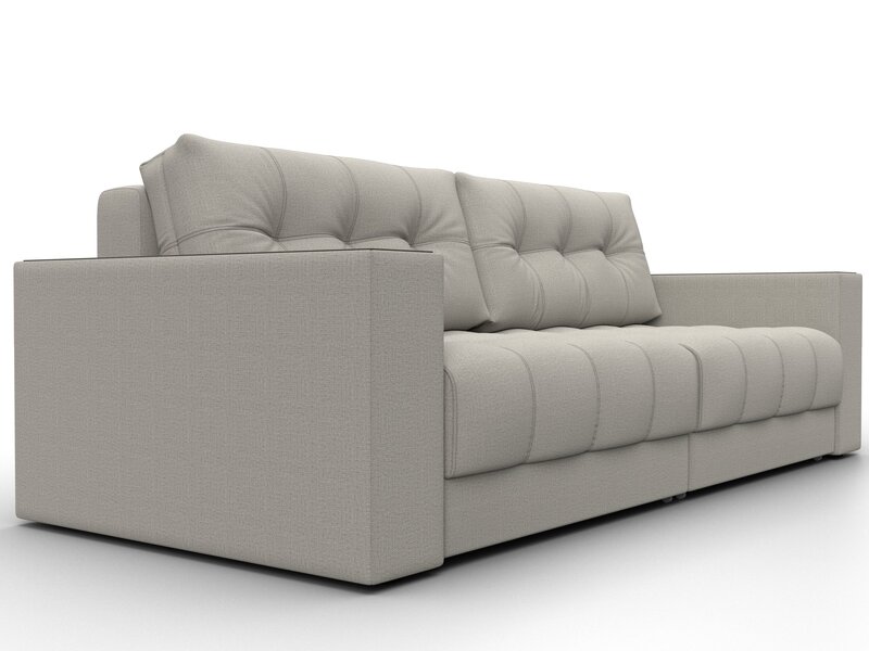 Диван прямой с декором Лига-049 НПБ, Рогожка, Амур 02 бежевый