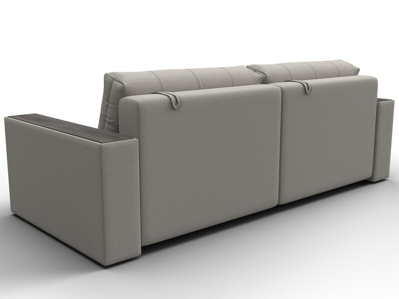 Диван прямой с декором Лига-049 НПБ, Рогожка, Амур 02 бежевый