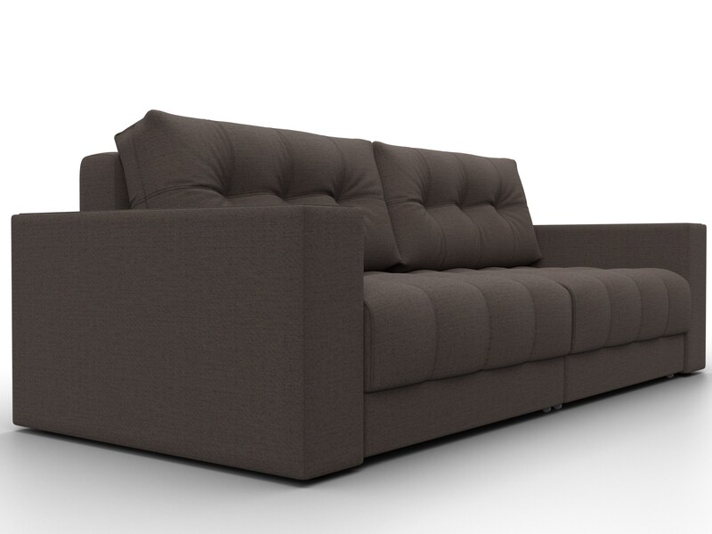 Диван прямой с декором Лига-049 НПБ, Рогожка, Амур 05 коричневый