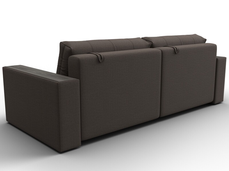 Диван прямой с декором Лига-049 НПБ, Рогожка, Амур 05 коричневый