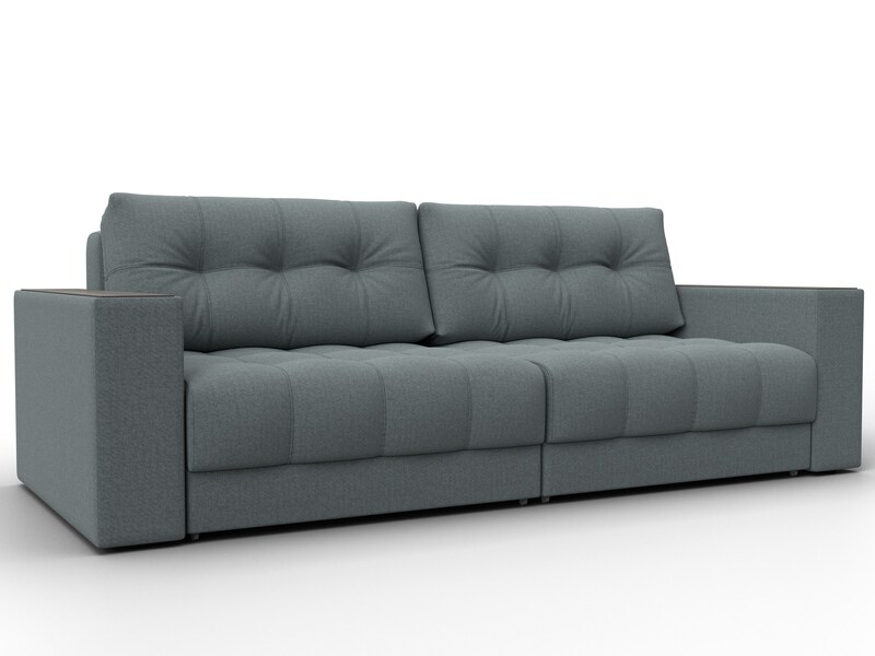 Диван прямой с декором Лига-049 НПБ, Рогожка, Амур 07 серый