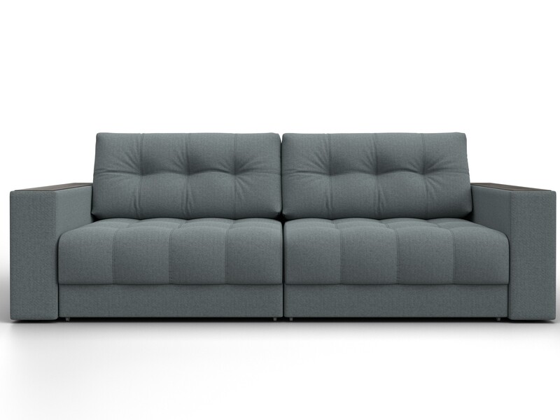 Диван прямой с декором Лига-049 НПБ, Рогожка, Амур 07 серый