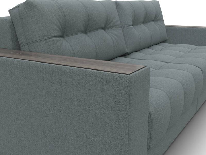 Диван прямой с декором Лига-049 НПБ, Рогожка, Амур 07 серый