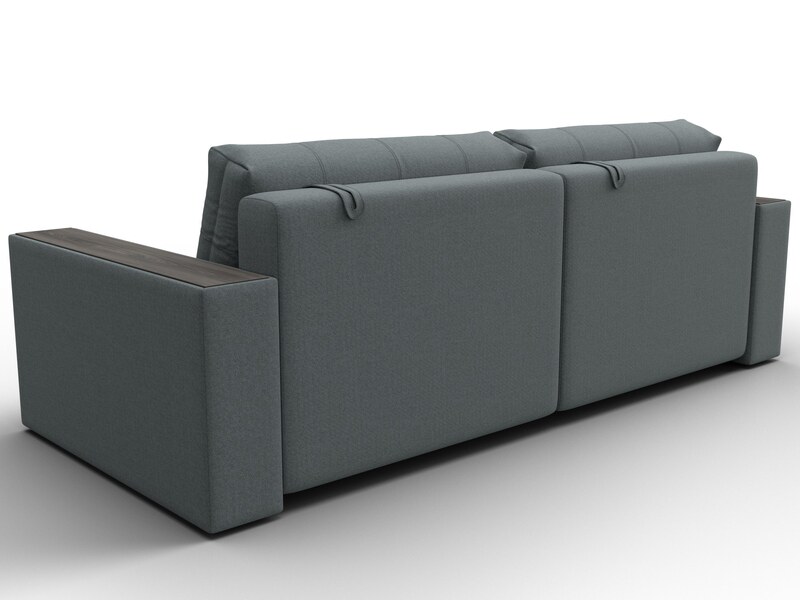 Диван прямой с декором Лига-049 НПБ, Рогожка, Амур 07 серый