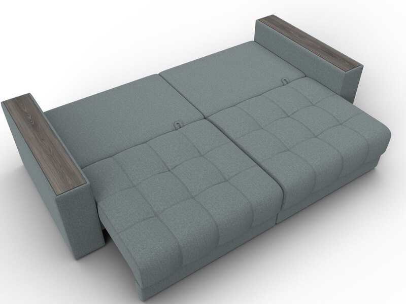 Диван прямой с декором Лига-049 НПБ, Рогожка, Амур 07 серый