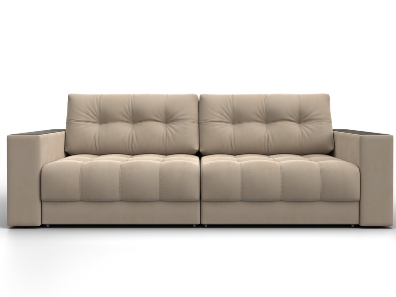 Диван прямой с декором Лига-049 НПБ, Велюр, SEVEN 729 бежевый