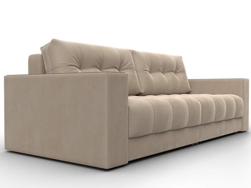 Диван прямой с декором Лига-049 НПБ, Велюр, SEVEN 729 бежевый