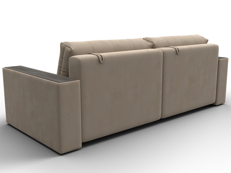 Диван прямой с декором Лига-049 НПБ, Велюр, SEVEN 729 бежевый