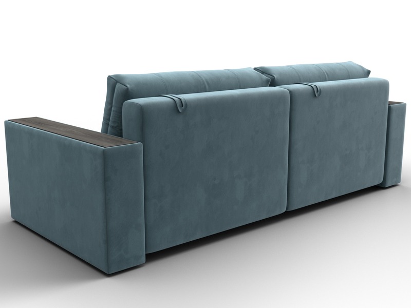 Диван прямой с декором Лига-049 НПБ, Велюр, SEVEN 113 бирюзовый